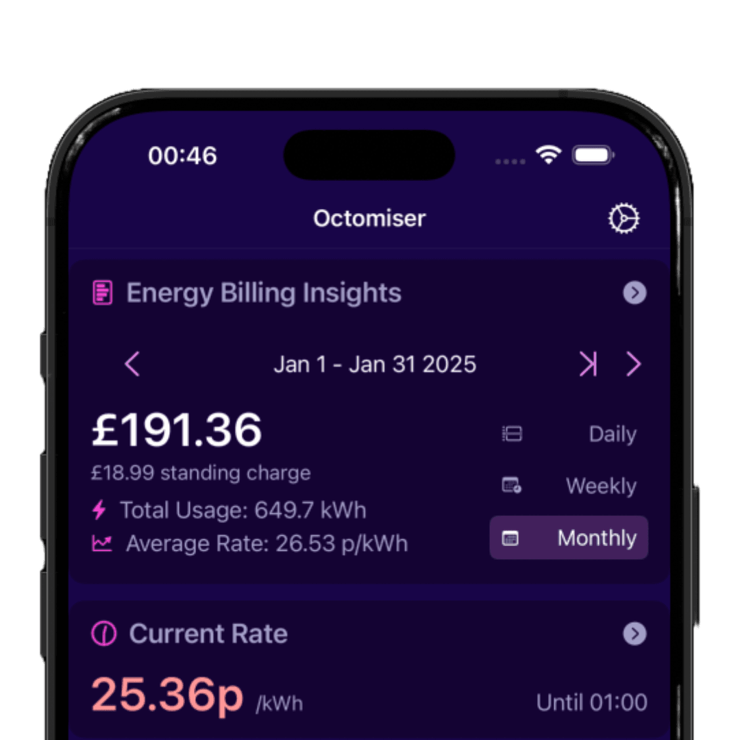 Bill review & insights Octomiser screen